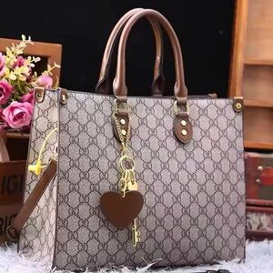 Women’s Large Tote Handbag Monogram Print Shoulder Bag Top Handle Purse